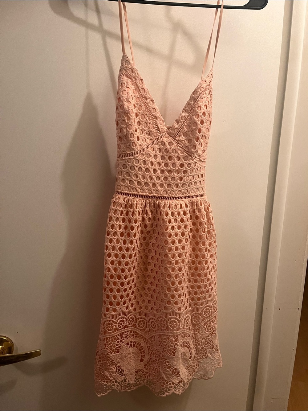Abercrombie & Fitch Blush Pink Eyelet Lace Mini Dress